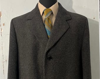 Vtg Stunning Gents Crombie Over Coat Pure New Wool by Crombie