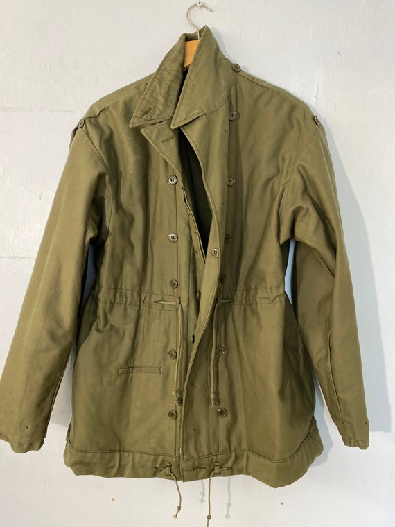 Vtg L Original Dutch Army NATO field jkt-olive gr… - image 3