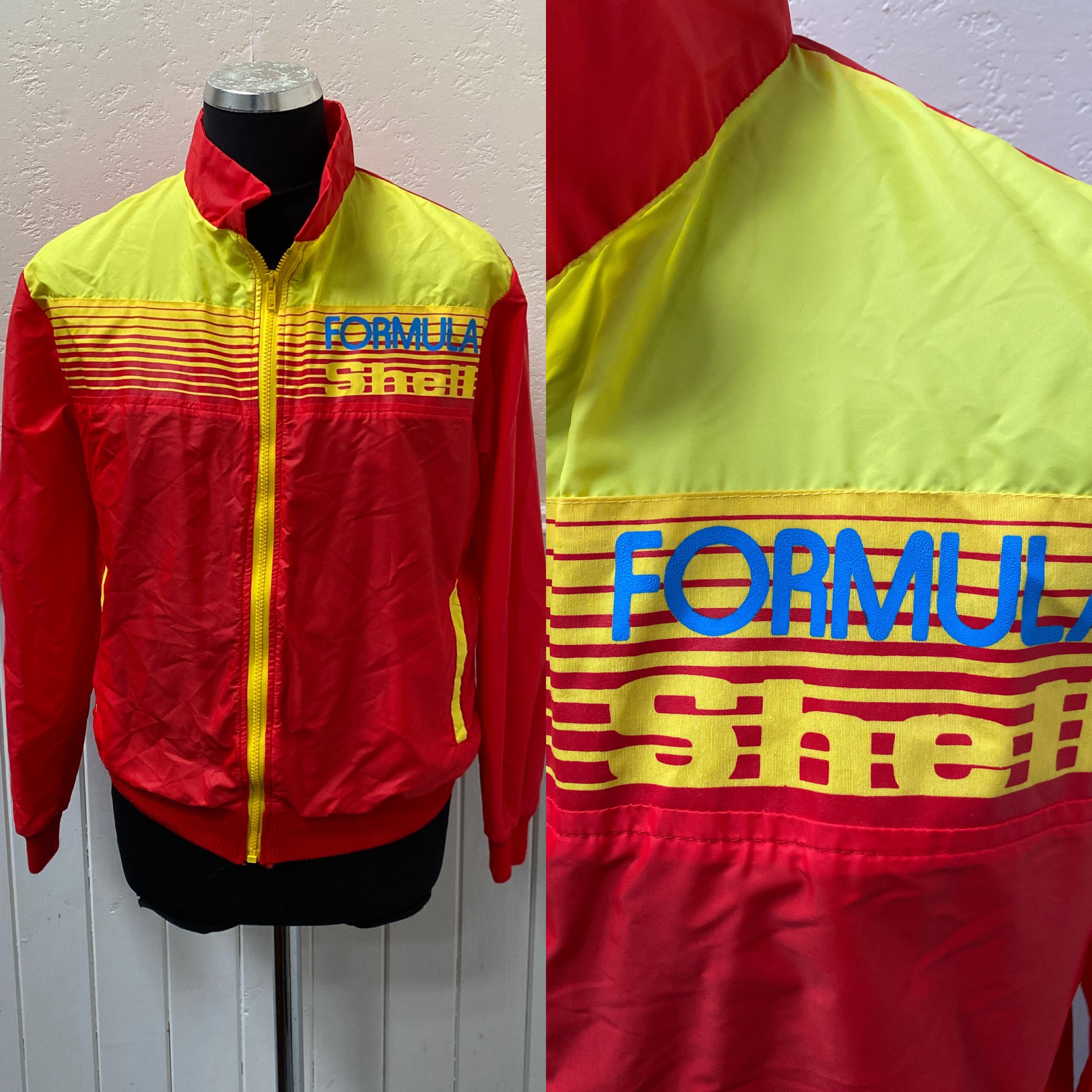 Image of Vtg 90S Shell Gas Station Jkt-Blouson "Formula Shell" Lightweight Red Swingster Festival