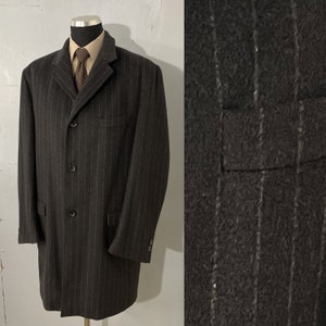 Manteau style VTG XL Cromby-Jkt- Noir (gris foncé)-Charcoal Pinstripe 3/4 longueur Mark Westwood