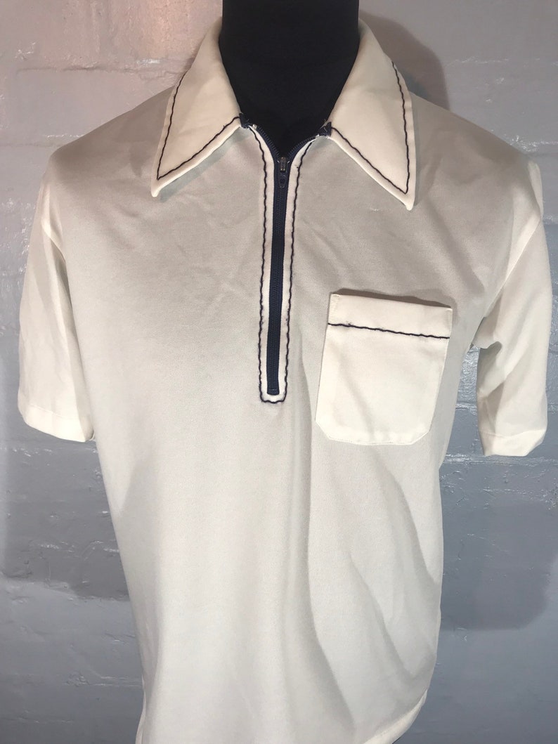 Vtg 70s zip polo top career club made in USA