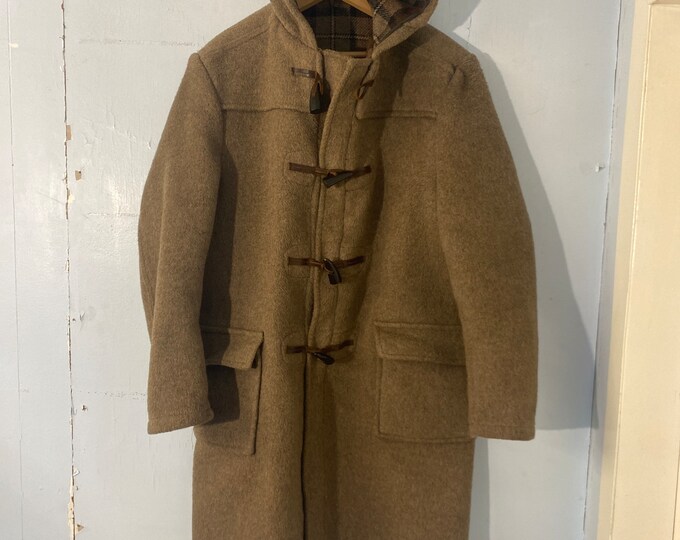 Vtg M 70s Duffle Coat Leather Fasteners Original Toggleszipperself