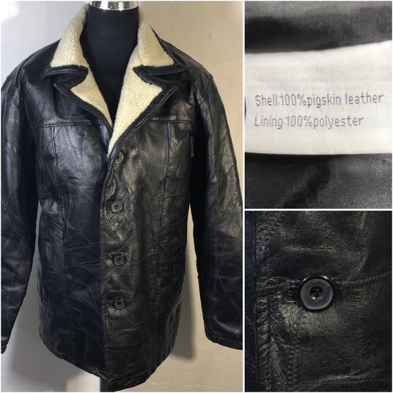 VINTAGE PIG LEATHER JACKET BLACK Mens Leather Jkt Pig Skin
