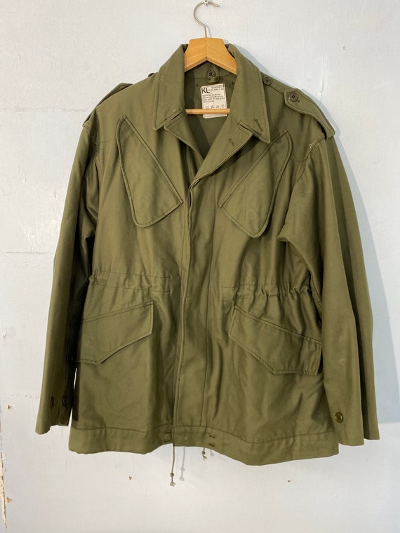 Vtg L Original Dutch Army NATO field jkt-olive gr… - image 7