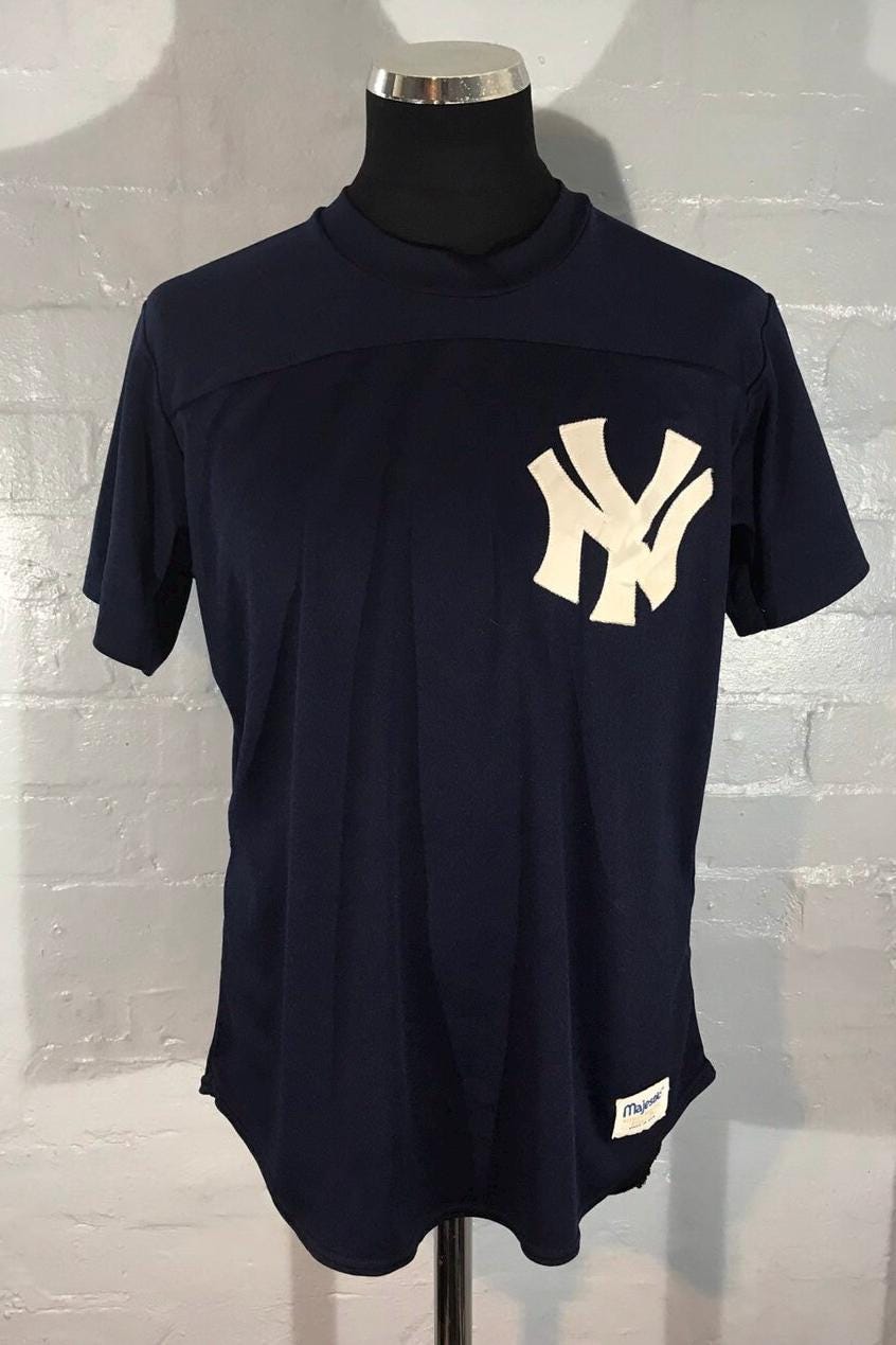 Vtg New York Yankees-major league baseball's 80s majestic top-Rare American vintage sports apparel