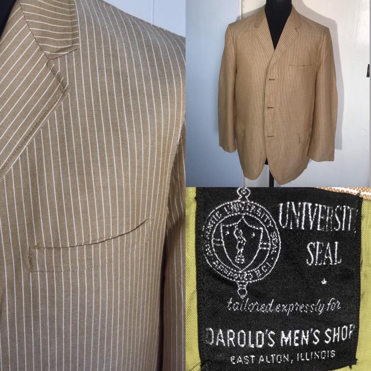 Image of Vtg 70S Mens Linen Jkt - Light Weight Half Lined Made in Usa