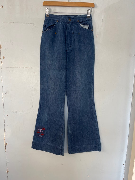 Vtg Wrangler 70s 24”x29” boot cut flares ladies h… - image 1