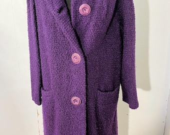 Vtg 60s Ladies Wool Coat Stunning Colour