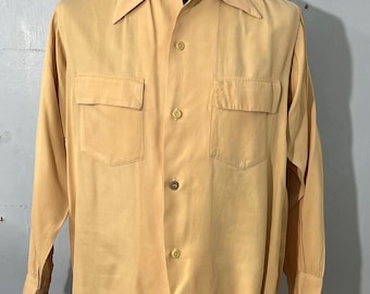 25% OFF SALE // Vintage 1940s 50s Blue Rayon Shirt - Etsy