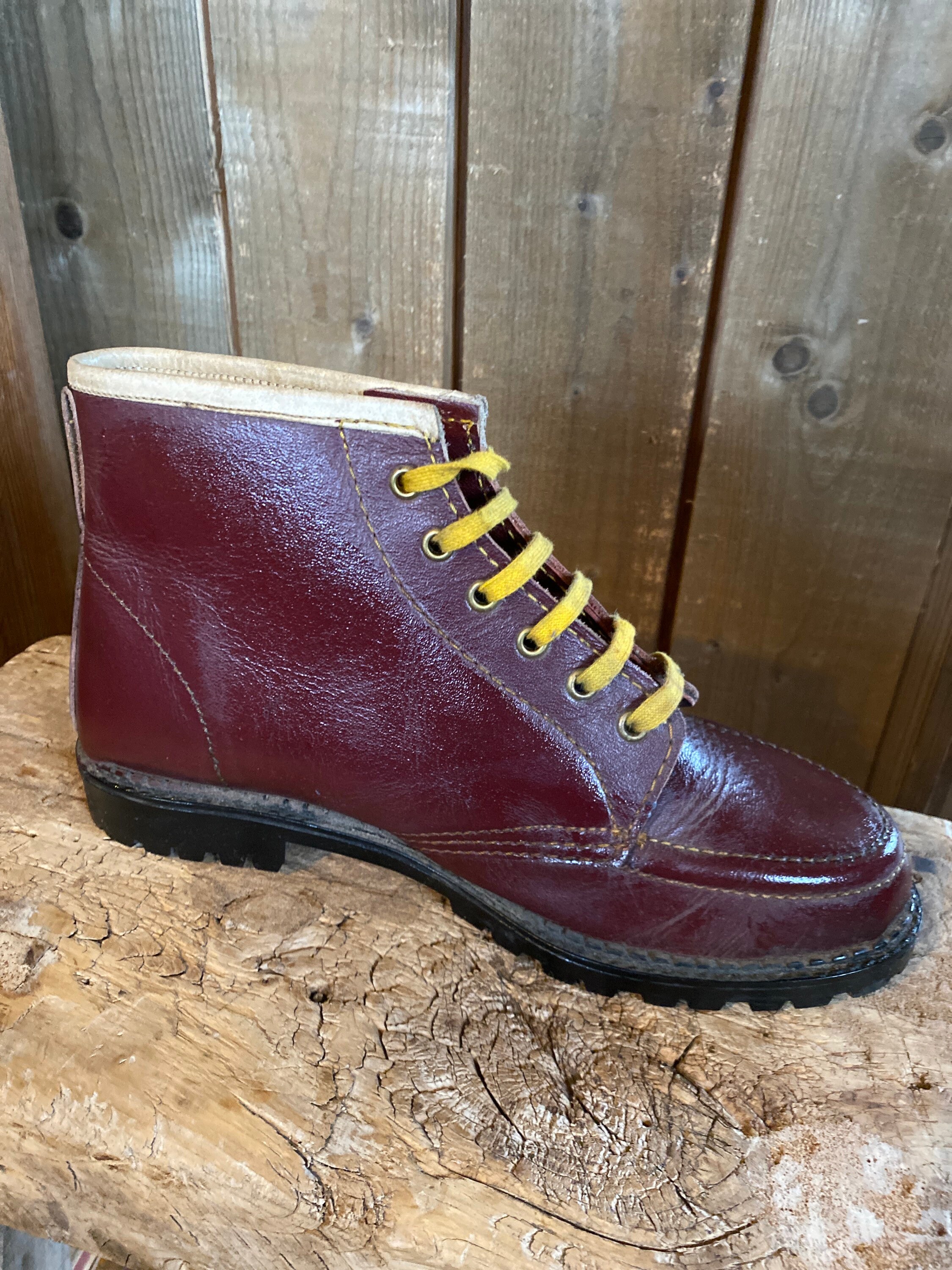 Vtg 60s Monkey Boots Work Boots 6 Eyelet Original Laces  display picture 1