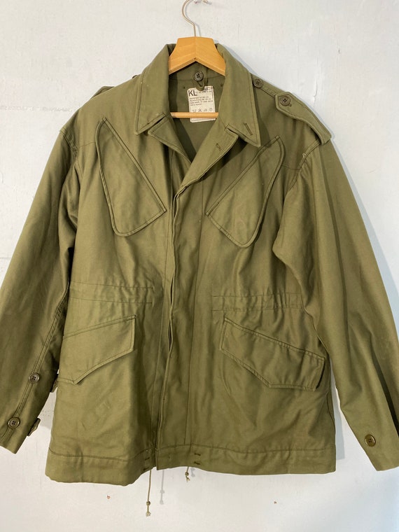 Vtg L Original Dutch Army NATO field jkt-olive gr… - image 4