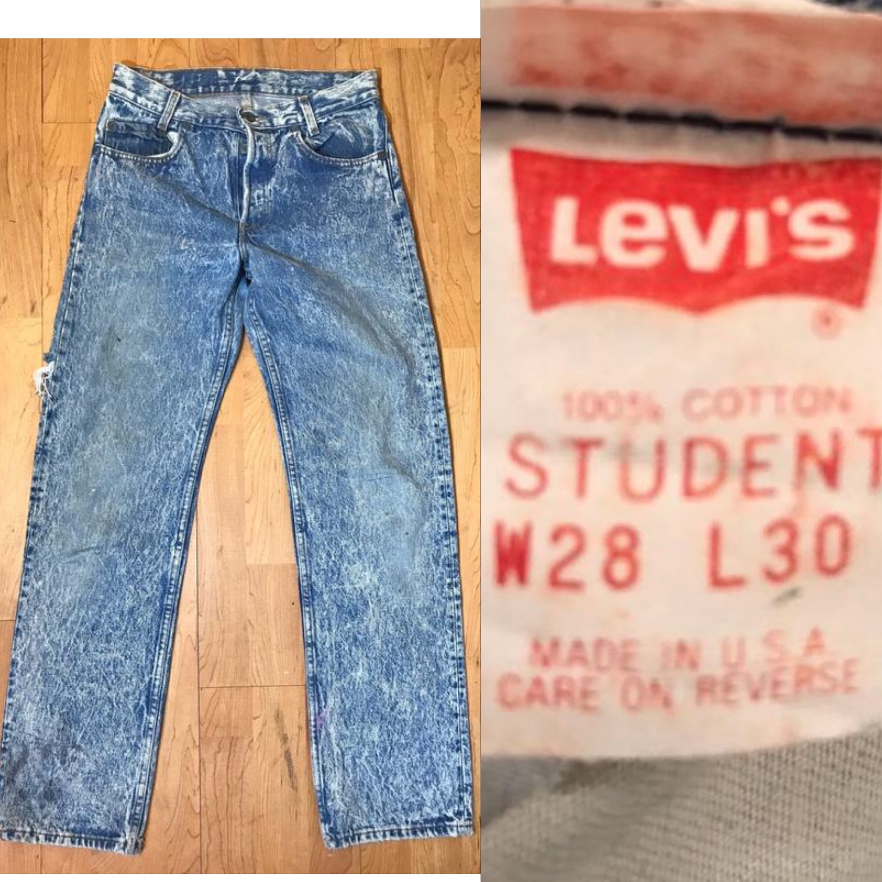 Image of Vtg Levi 501S Acid Wash 80S Made in Usa