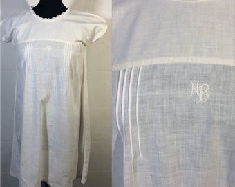 Antique linen chemise french dress-night slip