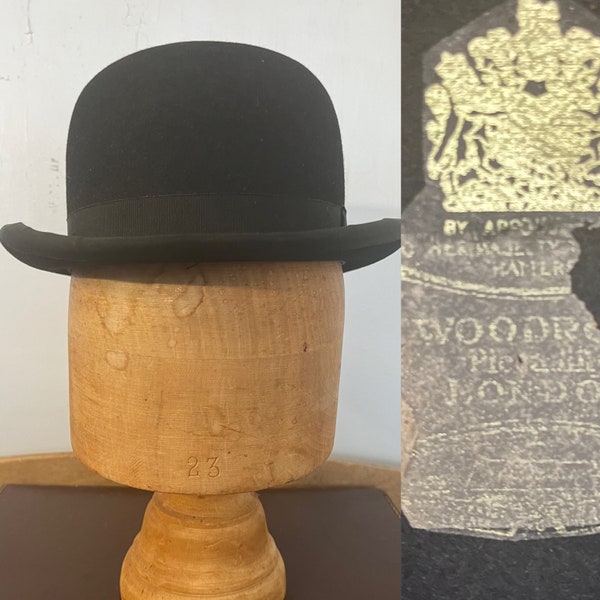 Antique bowler hat”Woodram Amylye”Piccadilly London made in England