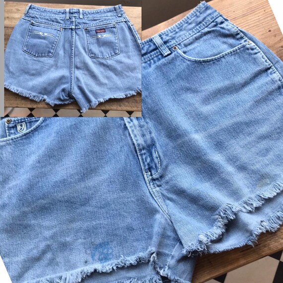 Vtg 34”w shorts 70s denim cut offs“Bon jour”made … - image 6