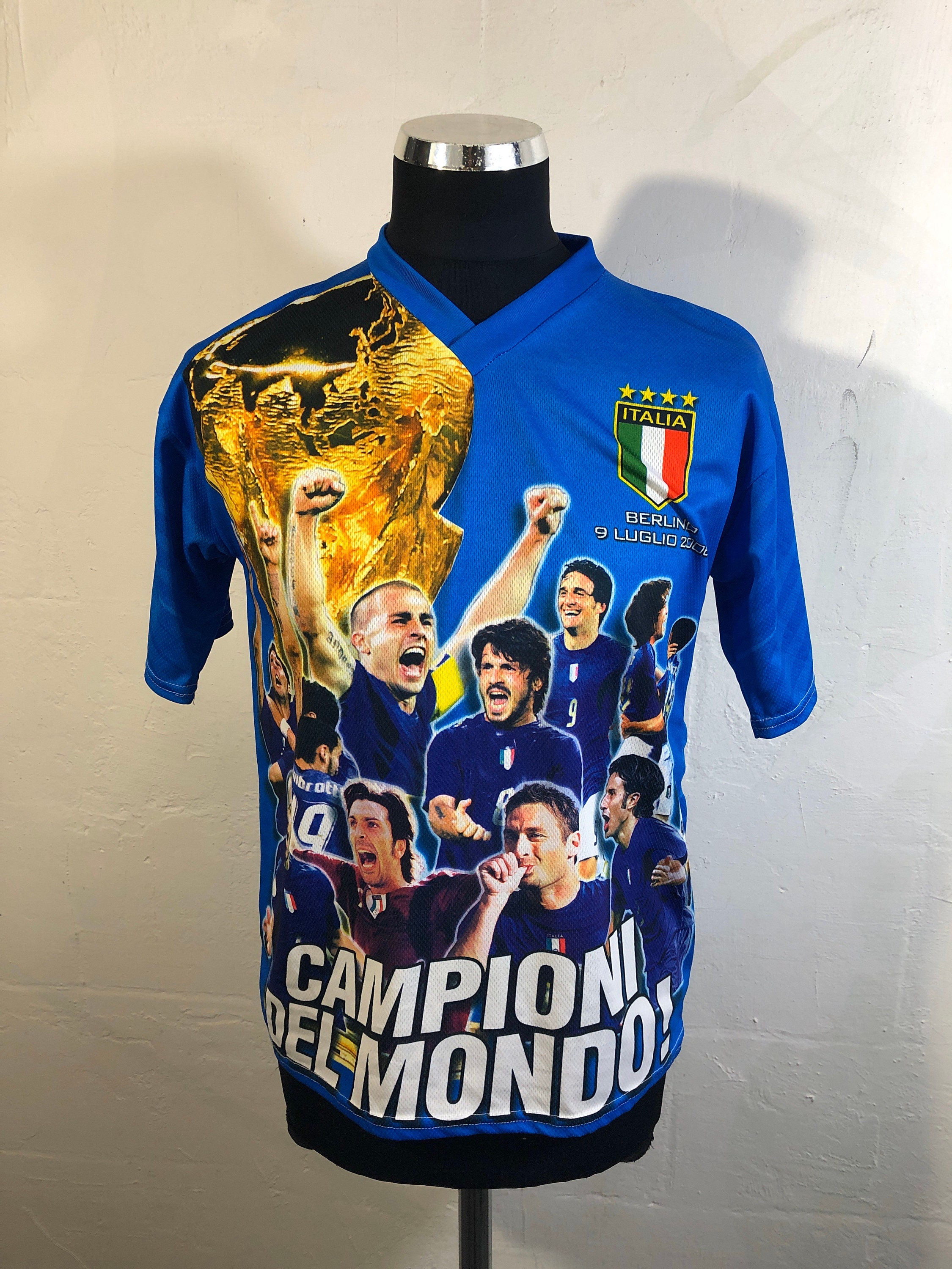 Image of Italian Soccer Celebratory Retro Tee - 4 World Cups Berlin 2006