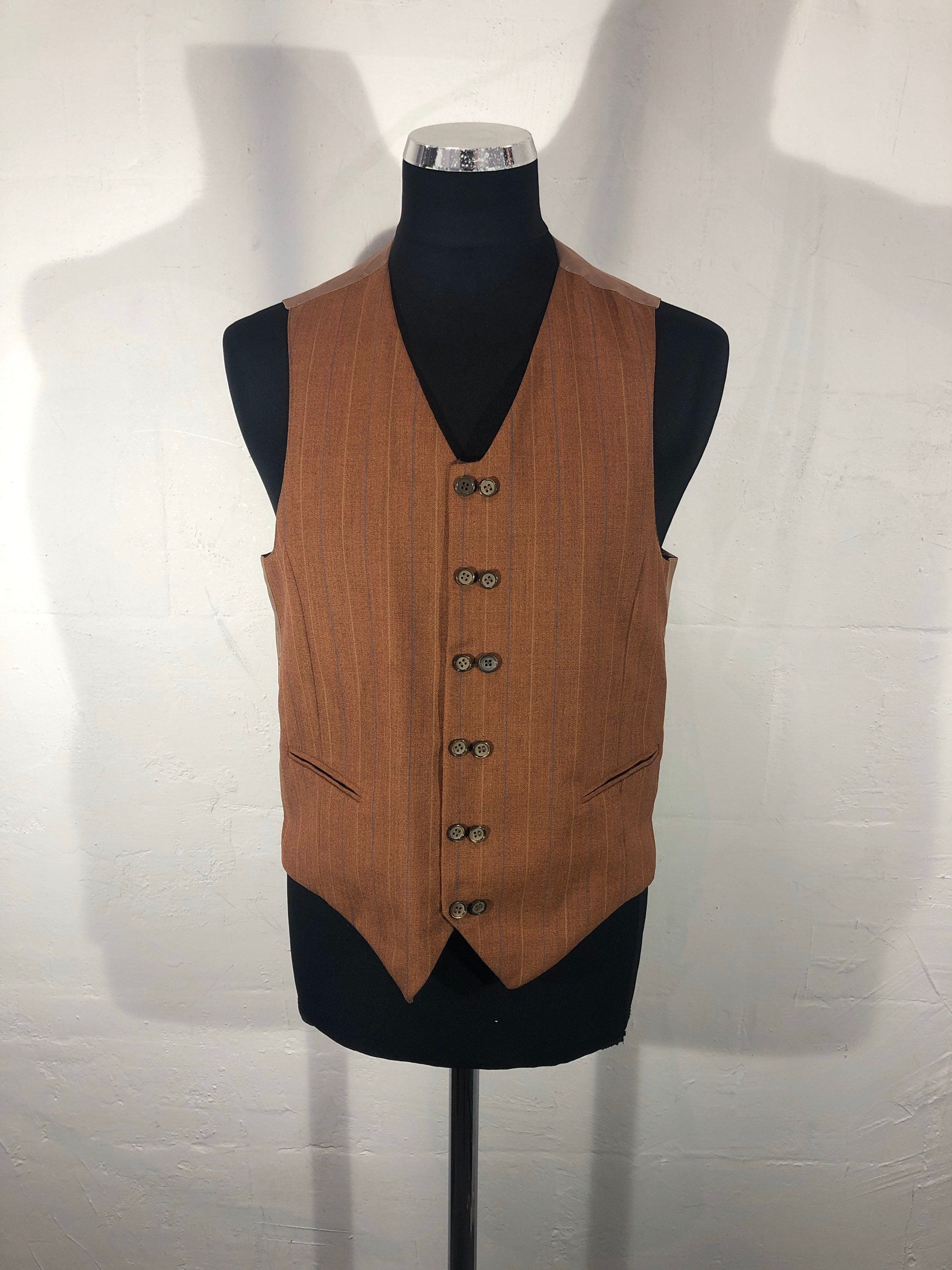 Image of Vtg 70S Waistcoat Unique Double Button Feature