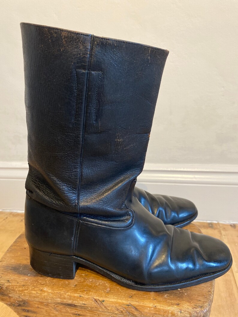 Antique Mens Stacked Heel Boots Unique & Rare Hand Made Etsy