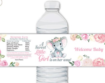Our Little Peanut Girl Water Bottle Label