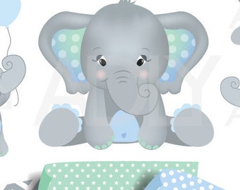 Baby elephant clipart | Etsy