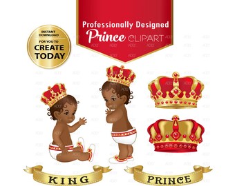 Download Black and Gold Baby Prince/King Royal Digital ClipartCrown ...
