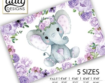 purple elephant baby shower ideas