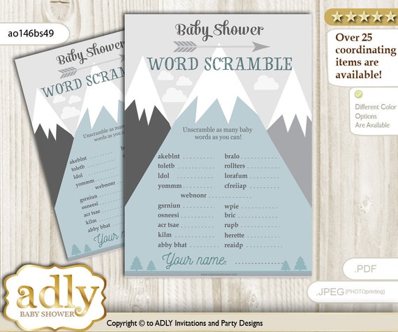 Adventure Mountain Word Scramble Game Words Unscramble | Etsy