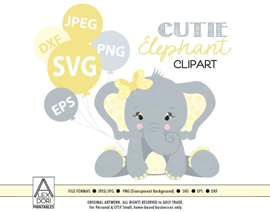 Free Free 69 Baby Elephant With Bow Svg SVG PNG EPS DXF File