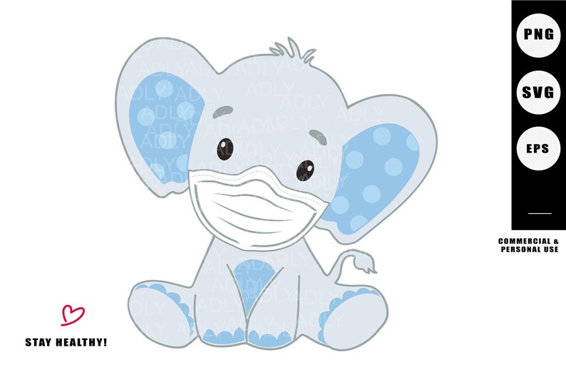 Download Elephant quarantine 2020 svg mask baby pandemic svgpng | Etsy