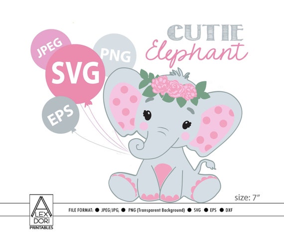 Svg Nina Elefante Cumpleanos Elefante Nina Bebe Para El Bebe Etsy