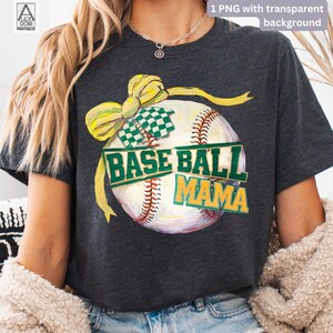 Grün gelb Gingham Sublimation für Baseball Mama T-Shirt, Softball Mama Shirt Design, Spieltag digitaler Download, Sport Mama Clipart, retro