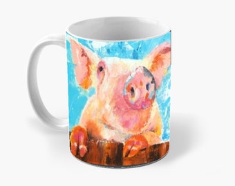 Happy Pig- Limited Edition Coffee Mug by Joyce Buzeman