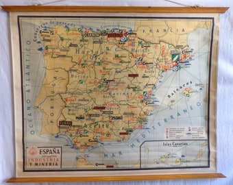 Vintage Roll SCHOOL MAP History of Holland Antique Poster 65x86Cm 1950 CircaCARTEL ... -57