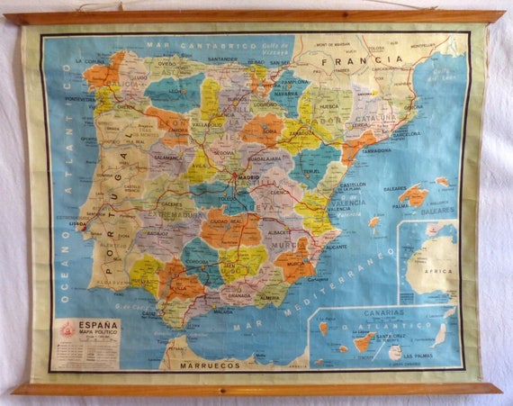 Vintage Roll SCHOOL MAP History of Holland Antique Poster 65x86Cm 1950 CircaCARTEL ... -57