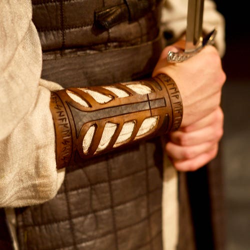 Runic Leather Bracers Leather Armor Etsy