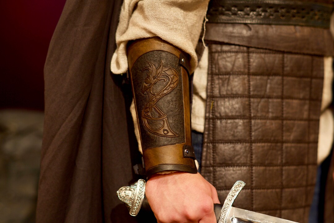 Viking Dragon Bracers - Leather Armor- Leather Bracers - Leather Armor ...
