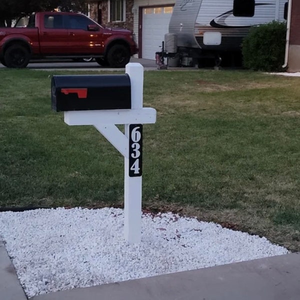 Reflective mailbox post sign, 2ea, up to 5 numbers