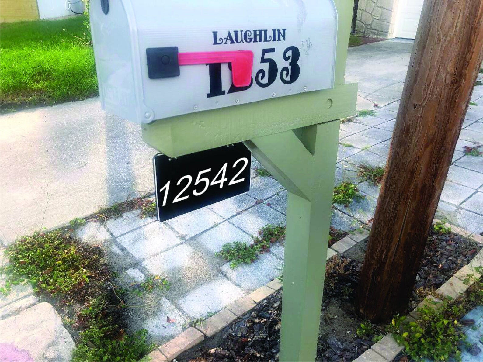 Reflective mailbox post sign fits 45 degree angle post Ariel Etsy