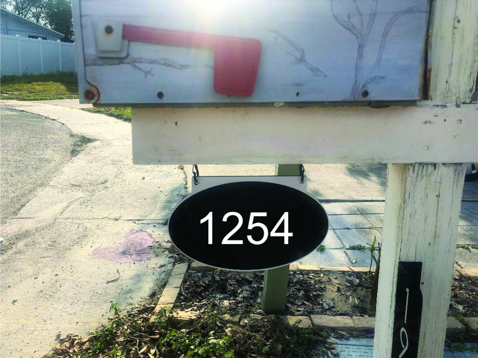 Hanging Reflective mailbox post sign Ariel font up to 5 Etsy