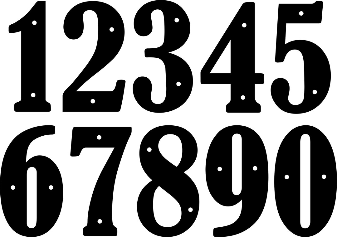 House Numbersabs Plastic Black 4 Inch Bernard Font - Etsy
