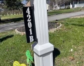 Reflective Aluminum mailbox post sign, up to 5 numbers, FREE GIFT!