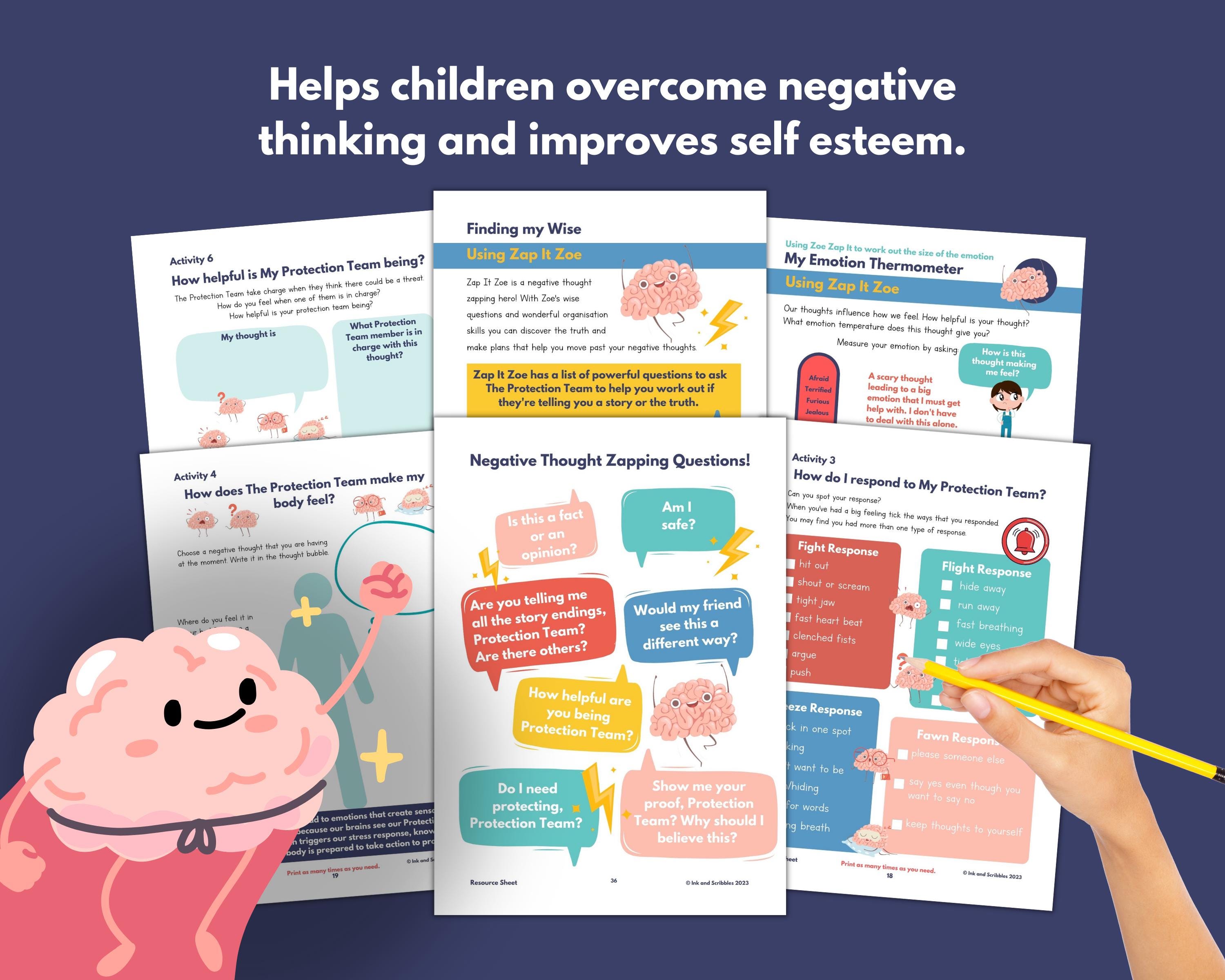 CBT Printable for Kids | Growth Mindset & Positive Thinking Workbook ...