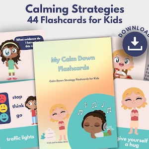Calming, Grounding Skills Flashcards for Kids, PRINTABLE, Emotional Regulation | Manage Emotions, Coping Skills, SEL, Child Wellbeing Tools