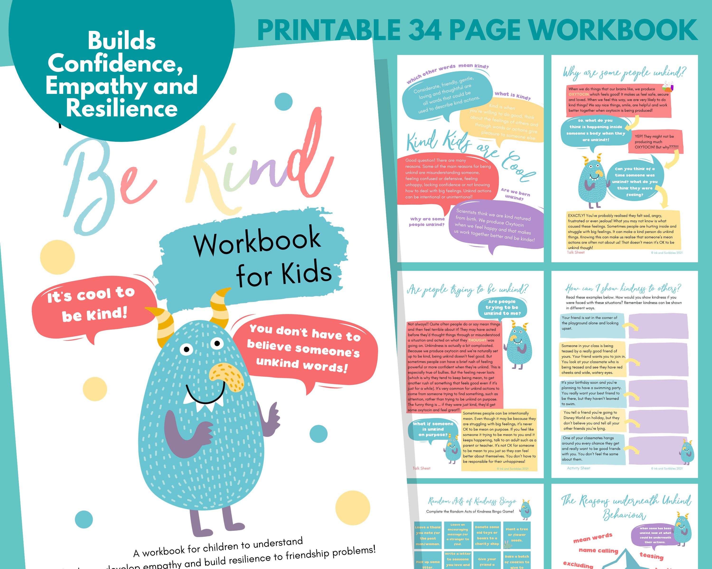 kindness activity printable for kids social emotional life etsy