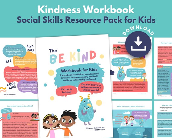 Kindness Activity PRINTABLE for Kids | Social Emotional Learning | Friendship Skills Worksheets | Empathy, Bullying & Resilience