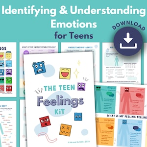 Teenagers Emotions Feelings Worksheets PRINTABLE | Emotional Intelligence Kit | Emotion Cards | Recognising and Processing Emotions