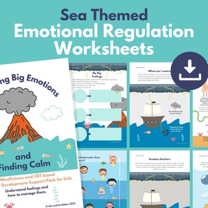 Emotional Regulation PRINTABLE Worksheets for Kids | Managing Big Emotions | Calm Down Strategy | Social Emotional CBT Activity Workbook