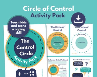 Circle of Control Activity & Worksheets PRINTABLE for Kids and Teenagers | CBT Negative Thinking Therapy Resources | Emotional Regulation