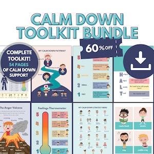 Calm Down Corner Toolkit Bundle for Kids | Time In Cool Down PRINTABLE Resources | Calming Tools | Emotional Regulation | Managing Feelings