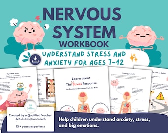 Nervous System Workbook for Kids | PRINTABLE Anxiety & Stress Response Activities, Fight Flight Freeze Fawn, Emotional Regulation